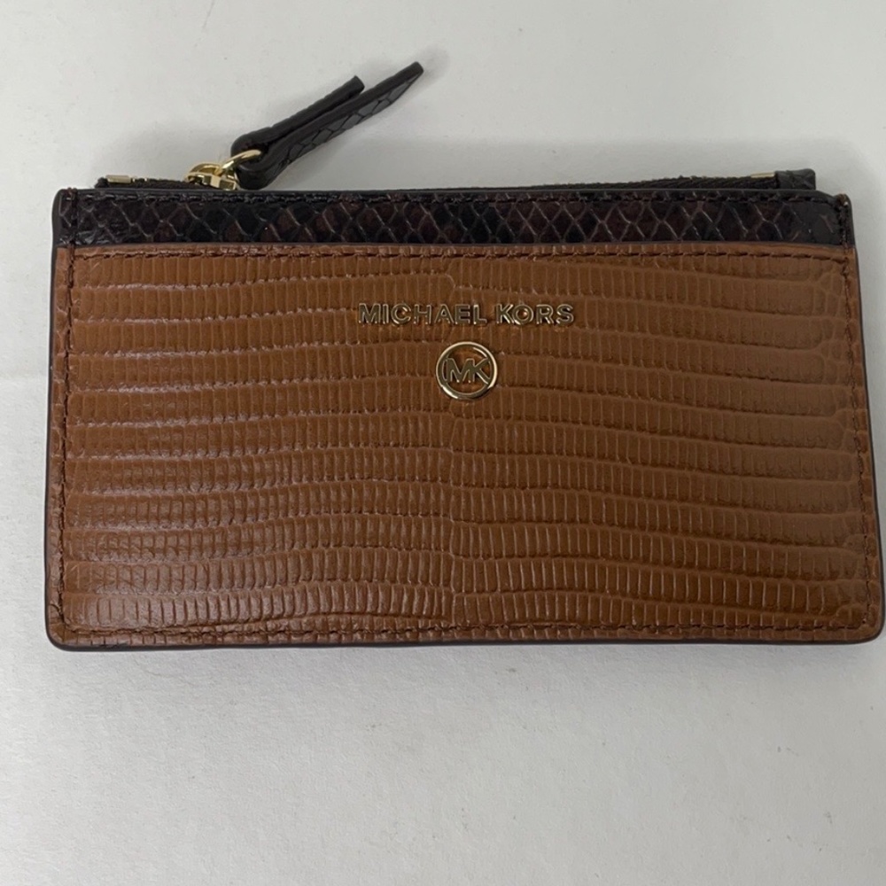Michael Kors Jet Set Charm Lugg Multi Small Slim Card Case Embossed Leather